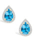 Фото #2 товара Серьги Macy's Blue Topaz and Created Sapphire Halo Studs