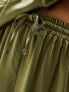 Фото #9 товара Flounce London satin floaty trousers in olive co-ord