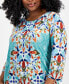 Фото #3 товара Plus Size Printed 3/4-Sleeve Top, Created for Macy's