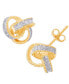 ფოტო #3 პროდუქტის Diamond Accent Love Knot Stud Earrings in Silver or 14k Gold Plate