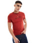 Фото #1 товара ASOS DESIGN muscle fit t-shirt in red with chest print