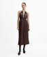 Women's Leather-Effect Halter Dress