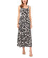 ფოტო #1 პროდუქტის Printed Square-Neck Smocked-Back Maxi Dress