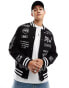 Sixth June custom graphic varsity jacket in black