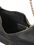 Фото #5 товара Женская серая кожаная сумка Factory Price логотип, одно отделение на  магните, цепочка короткая, длинная ручка, дополнительно кошелек на молнии.