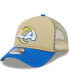 Фото #2 товара Men's Tan, Royal Los Angeles Rams All Day A-Frame Trucker 9FORTY Adjustable Hat