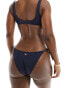 Фото #6 товара Tommy Jeans heritage tie side bikini bottom in navy