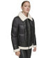 Фото #9 товара Women's Puffer Jacket With Faux Leather and Sherpa Trim
