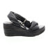 Фото #2 товара A.S.98 Nolie 528078-201 Womens Black Leather Sandals Wedges Shoes