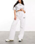 Фото #1 товара ASOS Weekend Collective wide leg heavyweight jogger with faux waistband in ice marl