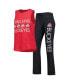 ფოტო #1 პროდუქტის Women's Black, Scarlet Ohio State Buckeyes Team Tank Top and Pants Sleep Set