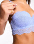 ASOS DESIGN Sienna lace padded bandeau bra in cornflower blue