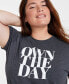 ფოტო #3 პროდუქტის Trendy Plus Size Crewneck Own The Day Graphic T-Shirt, Created for Macy's