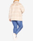 Фото #4 товара Plus Size Faux Wool Plaid Jacket