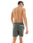 Armani Exchange linear logo contrast piping swim shorts in charcoal