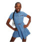ფოტო #1 პროდუქტის Little Girls Lightweight Denim Ruffled Shirtdress