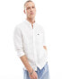 Фото #2 товара Lacoste long sleeve linen shirt in white