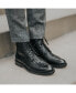 ფოტო #6 პროდუქტის Men's Saint Handwoven Leather Wingtip Dress Boots