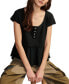 ფოტო #3 პროდუქტის Women's Short-Sleeve Peplum Henley Top