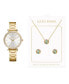 ფოტო #1 პროდუქტის Women's Quartz Gold-Tone Alloy Watch 33mm Gift Set