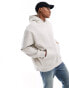 ASOS DESIGN heavyweight extreme oversized hoodie in white marl