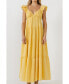 Фото #1 товара Women's Maxi Sweetheart Dress With Raw Edge Details