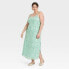 Women's Jacquard Maxi Slip Dress - A New Day Green 1X