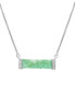 ფოტო #1 პროდუქტის Dyed Green Jade & Diamond (1/20 ct. t.w.) 17" Bar Necklace in Sterling Silver (Also in Onyx, Lapis Lazuli, & Rose Quartz)