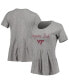 ფოტო #1 პროდუქტის Women's Gray Virginia Tech Hokies Willow Ruffle-Bottom T-shirt