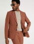 Фото #1 товара River Island linen slim suit jacket in rust