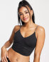 Nike Swimming v-neck midkini top in black