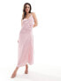 Фото #1 товара Vila Bridesmaid satin ruched side maxi dress in light pink