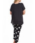 Kind Heart Plus Size Modal Tee and Jogging Pant Pajama Set in Comfy Cozy Style, 2 Piece