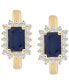 Фото #2 товара Sapphire (1-3/8 ct. t.w.) & Diamond (1/3 ct. t.w.) Hoop Earrings in 14k Gold (Also in Emerald & Ruby)