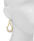 ფოტო #2 პროდუქტის Fidelia Latte Leather Wrapped Dangle Earrings