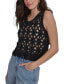 Фото #1 товара Women's Crochet Scoop-Neck Cotton Top