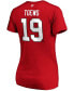 Фото #3 товара Women's Jonathan Toews Red Chicago Blackhawks Team Authentic Stack Name and Number V-Neck T-shirt