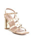 Women's Heeled Sandals With Gold Studs By Gold