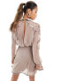 Фото #5 товара ASOS DESIGN embellished collar mini dress with button loop detail in mauve