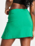 ASOS DESIGN bengaline micro mini skirt with super high split in bright green