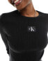 Фото #4 товара Calvin Klein Jeans ribbed easy sweater in black