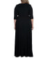Women's Plus Size Maritime Ruffle Maxi Dress with Sleeves