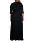 ფოტო #2 პროდუქტის Women's Plus Size Maritime Ruffle Maxi Dress with Sleeves