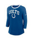 ფოტო #2 პროდუქტის Women's Royal Indianapolis Colts Raglan 3/4 Sleeve T-Shirt