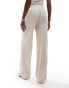 Фото #2 товара ASOS DESIGN wide leg textured trousers co ord in cream