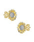 Chic 14K Gold Plated Cubic Zirconia Stud Earrings