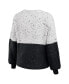 Women's White, Black Las Vegas Raiders Color-Block Pullover Sweater