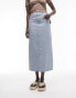Фото #2 товара Topshop Tall denim midi skirt in bleach