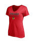 ფოტო #3 პროდუქტის Women's Red, Heather Gray Chicago Blackhawks Short Sleeve and Long Sleeve V-Neck T-shirt Combo Pack