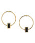 ფოტო #3 პროდუქტის 14K Gold-tone Rectangle Crystal Hoop Stainless Steel Post Small Earrings